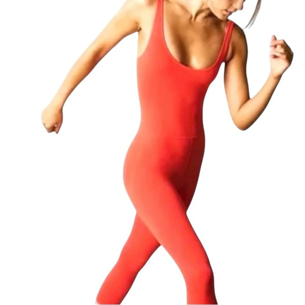 Free People Movement Good Karma
Onesie,leggings,Size M,
Flame colored Orange,NWT - Picture 11 of 12